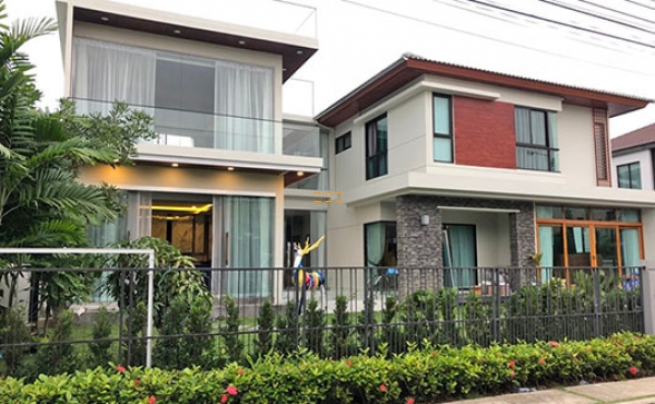 บ้านเดี่ยว 100.1 วา. มัณฑนา L&H เทียนทะเล28 พระราม2 แต่งสวย ต่อเติมเพิ่มเรือนรับรองพร้อมบ่อปลาคราฟ