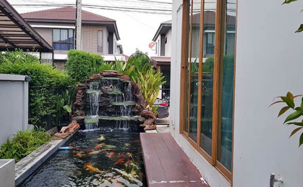 บ้านเดี่ยว 100.1 วา. มัณฑนา L&H เทียนทะเล28 พระราม2 แต่งสวย ต่อเติมเพิ่มเรือนรับรองพร้อมบ่อปลาคราฟ