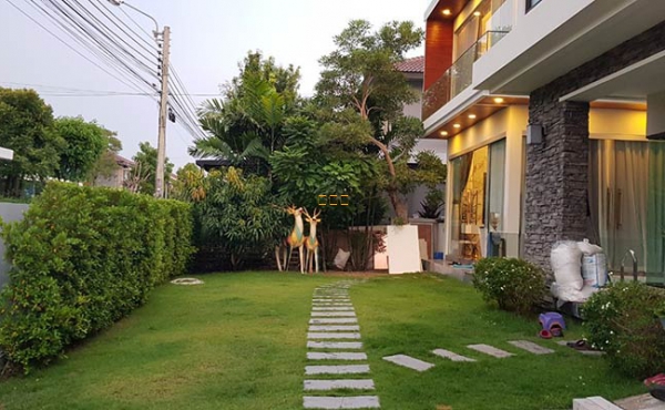 บ้านเดี่ยว 100.1 วา. มัณฑนา L&H เทียนทะเล28 พระราม2 แต่งสวย ต่อเติมเพิ่มเรือนรับรองพร้อมบ่อปลาคราฟ